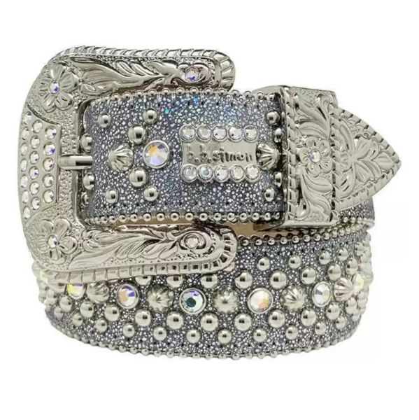 

1Belts Designer Bb Belt Simon Belts for Men Women Shiny Diamond Belt Black on Black Blue White Multicolour with Bling R