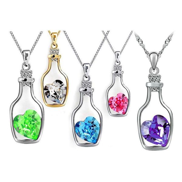 pendant necklaces pretty love drift bottles pendant necklace vintage collares mujer heart crystal drop delivery jewelry necklaces pen dhde1, Silver
pendant necklaces pretty love drift bottles pendant necklace vintage collares mujer heart crystal drop delivery jewelry necklaces pen dhde1, Silver