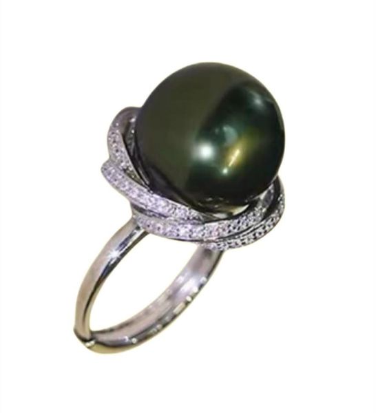 freshwater black pearl ring with zircon stones various colors and styles gift for women jewelry fashion has personality round 11mm size, Silver
freshwater black pearl ring with zircon stones various colors and styles gift for women jewelry fashion has personality round 11mm size, Silver