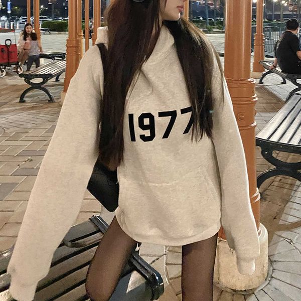 men's hoody fashion fog designer esenti wuuus warm and convenient 1977 flocking printed sweater women new thickened velvet hoodie sweat, Black
men's hoody fashion fog designer esenti wuuus warm and convenient 1977 flocking printed sweater women new thickened velvet hoodie sweat, Black