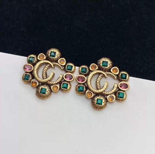 stud 2021 new fashion letter earrings aretes ladies colored diamonds gems brand designer earring, Golden;silver
stud 2021 new fashion letter earrings aretes ladies colored diamonds gems brand designer earring, Golden;silver