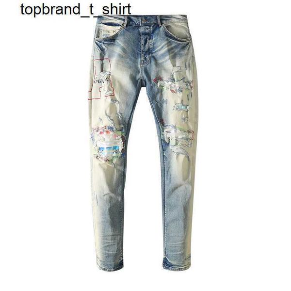 men's jeans designer amirs worn hole cloth letter damage small foot elastic fashion streetwear jeans men's, Blue
men's jeans designer amirs worn hole cloth letter damage small foot elastic fashion streetwear jeans men's, Blue