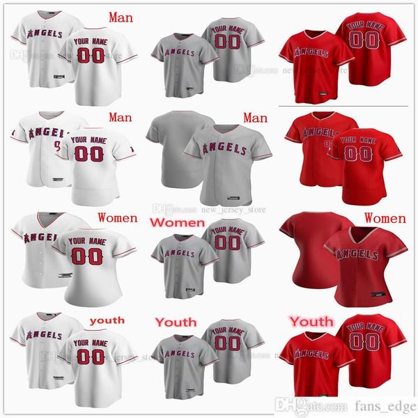 custom college wear custom mens kids women baseball jersey shohei ohtani mike trout justin upton dylan bundy anthony rendon albert pujols 5, Black