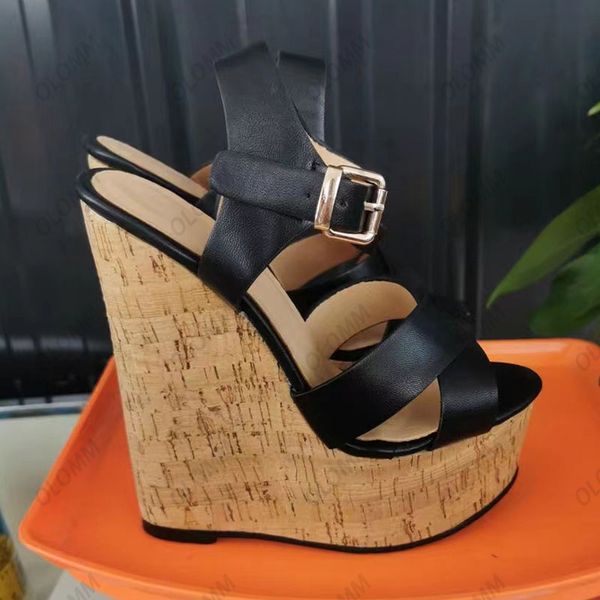 olomm 2023real ps women summer sandals buckle strap wedges heels open toe elegant black casual shoes us plus size 5-20
olomm 2023real ps women summer sandals buckle strap wedges heels open toe elegant black casual shoes us plus size 5-20