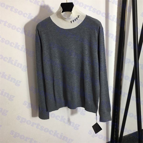 womens wool sweater t shirt letter logo high collar knitshirts long sleeve bottoming shirts three colors, Black
womens wool sweater t shirt letter logo high collar knitshirts long sleeve bottoming shirts three colors, Black
