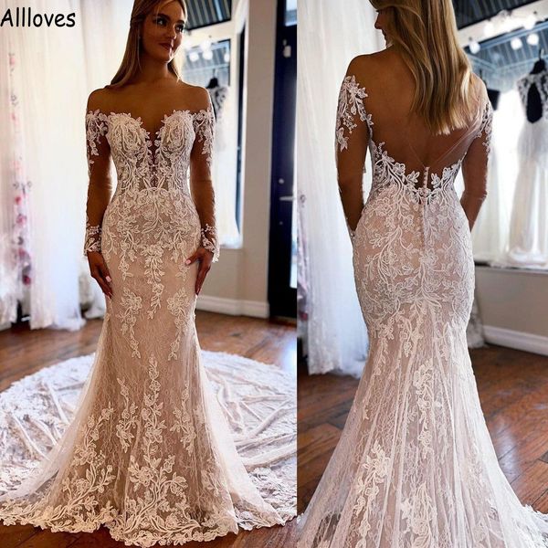 bohemian country style lace mermaid wedding dresses off shoulder sheer neck long sleeves vintage bridal gowns court train backless vesttidos, White
bohemian country style lace mermaid wedding dresses off shoulder sheer neck long sleeves vintage bridal gowns court train backless vesttidos, White