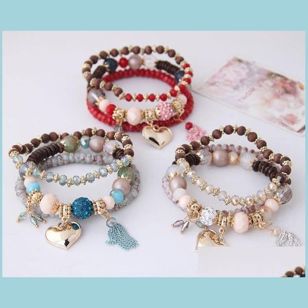 charm bracelets 3pcs/set mtilayer stretch stackable heart tassel bracelets bohemian beaded bracelet for women jewelry 6 colors drop d dhpq1, Golden;silver
charm bracelets 3pcs/set mtilayer stretch stackable heart tassel bracelets bohemian beaded bracelet for women jewelry 6 colors drop d dhpq1, Golden;silver