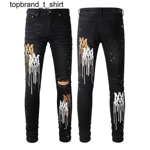men's jeans designer amirs fashion street painting colorful letter jeans youth black skinny streetwear jeans, Blue
men's jeans designer amirs fashion street painting colorful letter jeans youth black skinny streetwear jeans, Blue