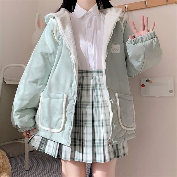 women's jackets japanese sweet loli girl coat kawaii hooded bear ear cute double-sided zipper full sleeve lambswool keep warm thicken o, Black;brown
women's jackets japanese sweet loli girl coat kawaii hooded bear ear cute double-sided zipper full sleeve lambswool keep warm thicken o, Black;brown