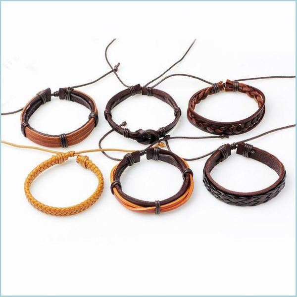 charm bracelets leather bracelet mtilayer braid jewelry fashion black punk wrap bracelets drop delivery dhfzq, Golden;silver
charm bracelets leather bracelet mtilayer braid jewelry fashion black punk wrap bracelets drop delivery dhfzq, Golden;silver