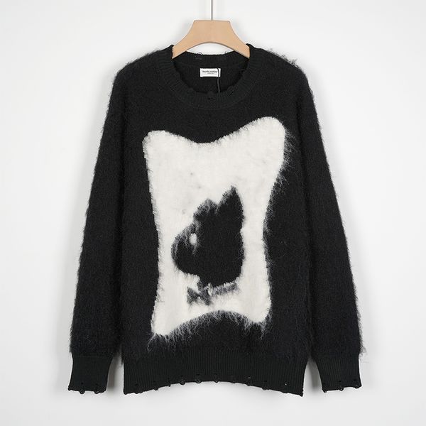 women's sweater loose wool mohair rabbit head jacquard pullover sweater o neck long winter leisure s-l, White;black
women's sweater loose wool mohair rabbit head jacquard pullover sweater o neck long winter leisure s-l, White;black