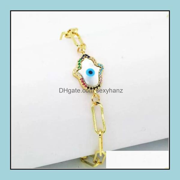 charm bracelets gold plated cz fatima hand evil eye charm copper chain bracelet hip hop jewelry for man woman party gift drop delive dhbhm, Golden;silver
charm bracelets gold plated cz fatima hand evil eye charm copper chain bracelet hip hop jewelry for man woman party gift drop delive dhbhm, Golden;silver