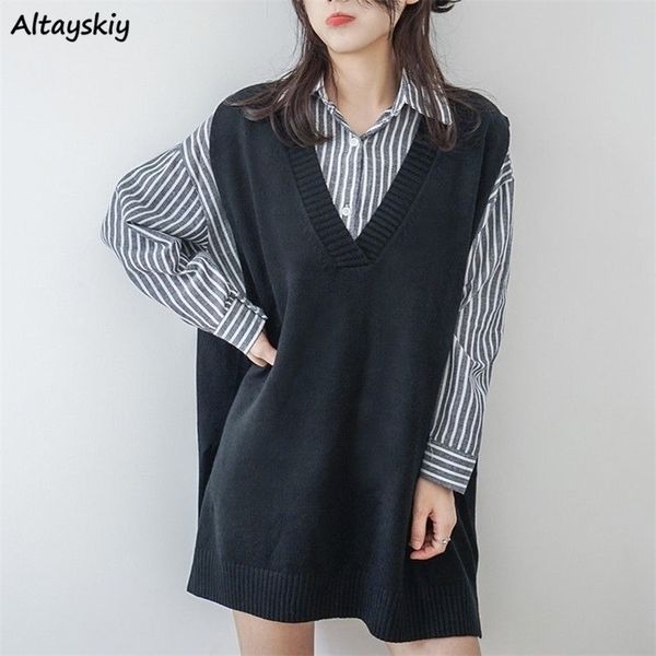 women's vests women sweater vest long jumpers elegant solid boyfriend simple all-match knitting s-5xl females outwear slouchy chic desi, Black;white
women's vests women sweater vest long jumpers elegant solid boyfriend simple all-match knitting s-5xl females outwear slouchy chic desi, Black;white