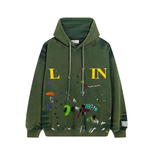 men's hoodies sweatshirts xiaozhongchao brand galleryes depts letter printing hand painted speckle high street washed old loose hoodies, Black
men's hoodies sweatshirts xiaozhongchao brand galleryes depts letter printing hand painted speckle high street washed old loose hoodies, Black