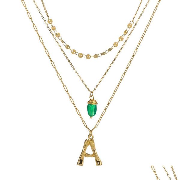 pendant necklaces 26 letters necklace women fashion green natural stone pendant mtilayer necklaces drop delivery jewelry pendants dh3mz, Silver
pendant necklaces 26 letters necklace women fashion green natural stone pendant mtilayer necklaces drop delivery jewelry pendants dh3mz, Silver
