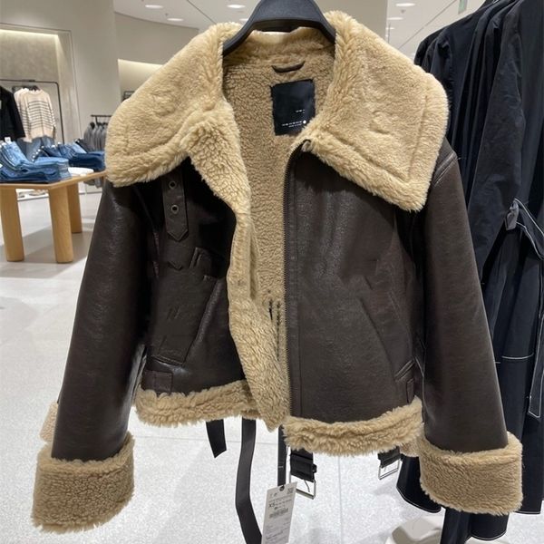 women's jackets zvri autumn winter women's thickened warm double-sided short jacket brown coat 221109, Black;brown
women's jackets zvri autumn winter women's thickened warm double-sided short jacket brown coat 221109, Black;brown