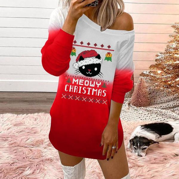 casual dresses long women sleeves merry christmas crewneck print off-shoulder sweatshirt summer, Black;gray
casual dresses long women sleeves merry christmas crewneck print off-shoulder sweatshirt summer, Black;gray