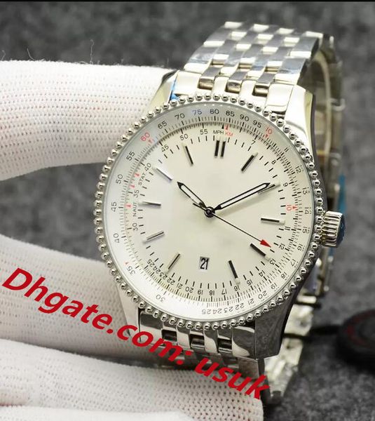 super quality men watch navitimer watch 46mm automatic mechanical movement silver dial 50th anniversary stainless steel strap mens wristwatc, Slivery;brown
super quality men watch navitimer watch 46mm automatic mechanical movement silver dial 50th anniversary stainless steel strap mens wristwatc, Slivery;brown