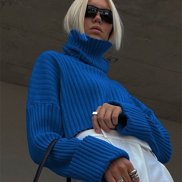 women's sweaters knitted turtleneck sweater loose casual flare sleeve female crop jumper autumn winter blue ladies pullover 221109, White;black
women's sweaters knitted turtleneck sweater loose casual flare sleeve female crop jumper autumn winter blue ladies pullover 221109, White;black