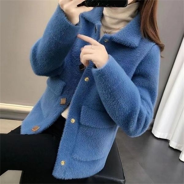 women's jackets coat winter korean version imitation mink velvet suit collar long sleeve pocket loose fairy cardigan jacket 221109, Black;brown
women's jackets coat winter korean version imitation mink velvet suit collar long sleeve pocket loose fairy cardigan jacket 221109, Black;brown