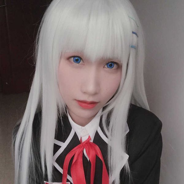 hair lace wigs tiktok cos pure white neat bangs female long straight hair high temperature silk wig head set, Black
hair lace wigs tiktok cos pure white neat bangs female long straight hair high temperature silk wig head set, Black