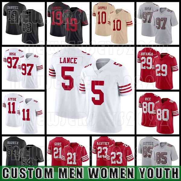 97 nick bosa football 85 george kittle jersey trey lance jimmy garoppolo fred warner deebo samuel san francisco kyle juszczyk 49ers jerry ri, Black;red
97 nick bosa football 85 george kittle jersey trey lance jimmy garoppolo fred warner deebo samuel san francisco kyle juszczyk 49ers jerry ri, Black;red
