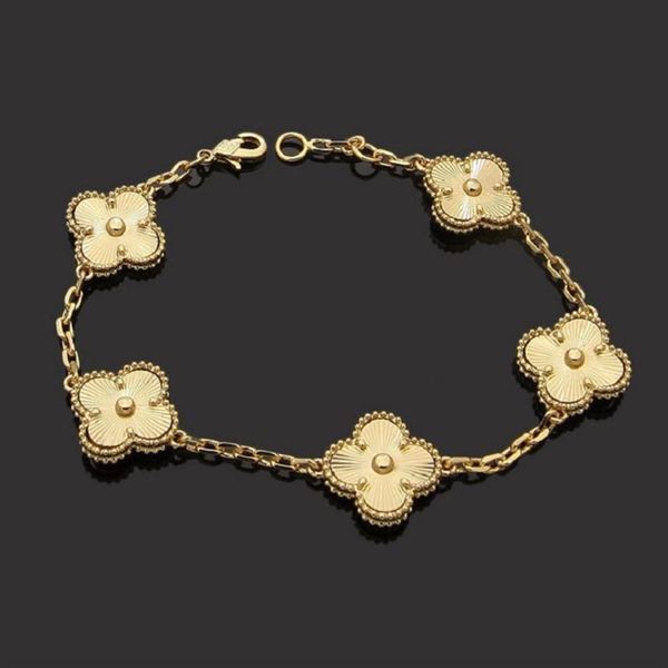luxury designer link chain bracelet four-leaf cleef clover bracelets womens fashion 18k gold bracelets jewelry327a, Black
luxury designer link chain bracelet four-leaf cleef clover bracelets womens fashion 18k gold bracelets jewelry327a, Black