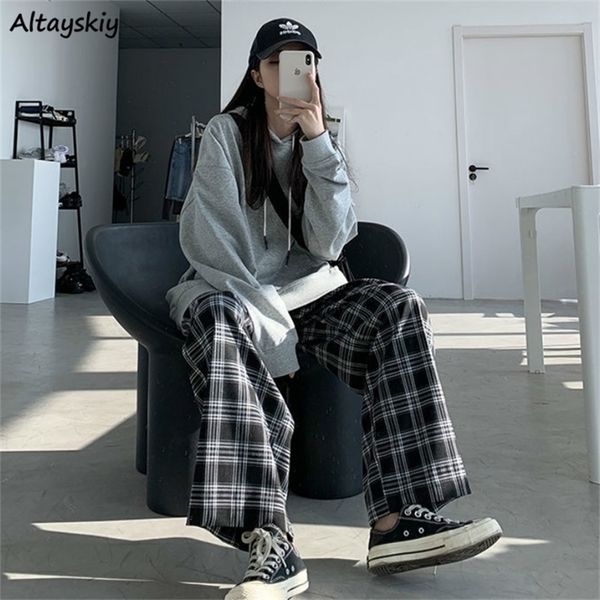 women's pants capris wide leg womens summer fall chic high waist all-match teens streetwear ins trendy harajuku plaid trouser 221109, Black;white
women's pants capris wide leg womens summer fall chic high waist all-match teens streetwear ins trendy harajuku plaid trouser 221109, Black;white