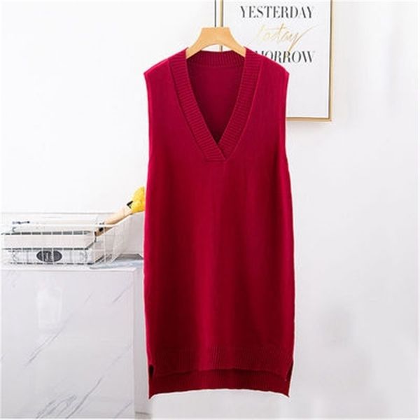 women's vests long autumn winter sleeveless knitted sweater dress ladies pullovers female outerwear pull femme 221109, Black;white
women's vests long autumn winter sleeveless knitted sweater dress ladies pullovers female outerwear pull femme 221109, Black;white