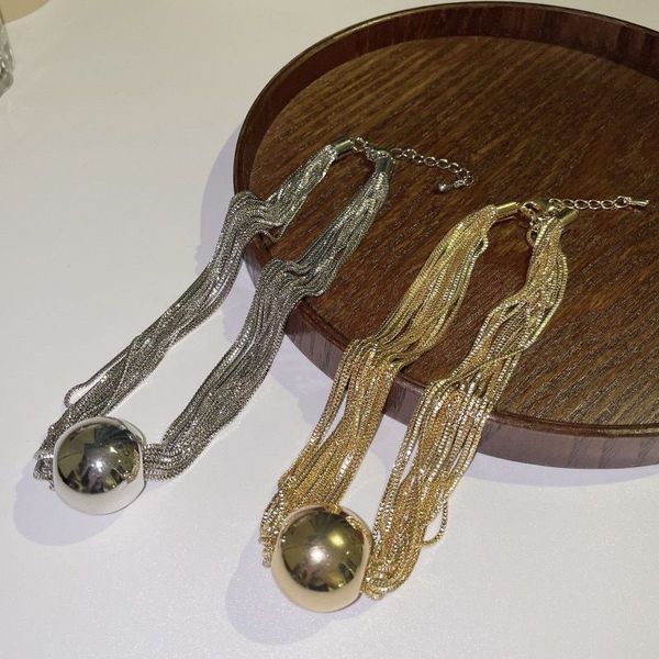 necklaces bracelet designer jewelry simple multi-layer personality metal spherical snake chain sweater chain accessories, Silver
necklaces bracelet designer jewelry simple multi-layer personality metal spherical snake chain sweater chain accessories, Silver