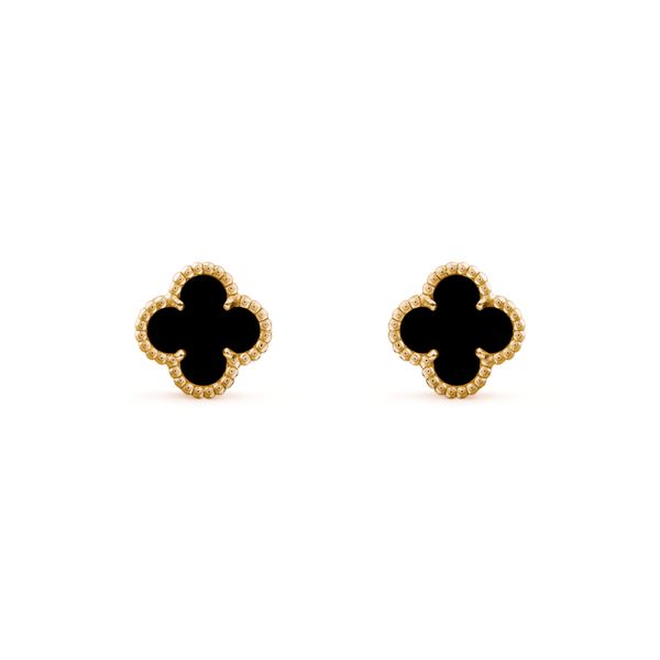 designer earrings 14k gold stud earrings black agate four-leaf clovers female medium size clip earpin valentine's day lucky luxury jewe, Golden;silver
designer earrings 14k gold stud earrings black agate four-leaf clovers female medium size clip earpin valentine's day lucky luxury jewe, Golden;silver
