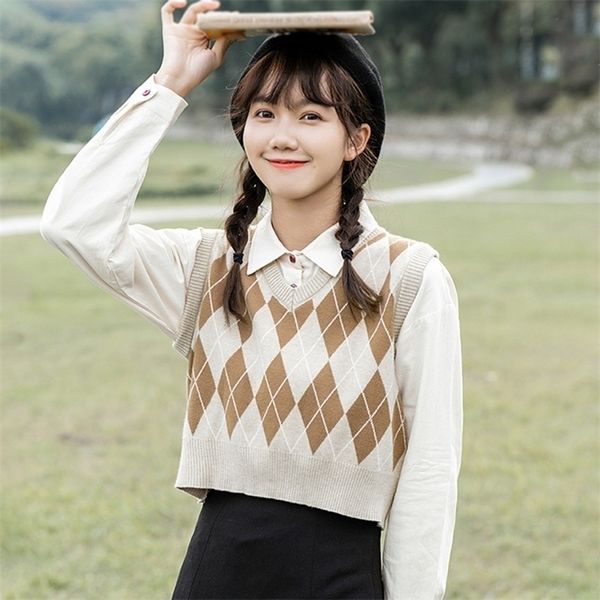 women's vests autumn sweater for women v neck waistcoat pullovers knitted preppy style sleeveless loose fit knitwear 221109, Black;white
women's vests autumn sweater for women v neck waistcoat pullovers knitted preppy style sleeveless loose fit knitwear 221109, Black;white