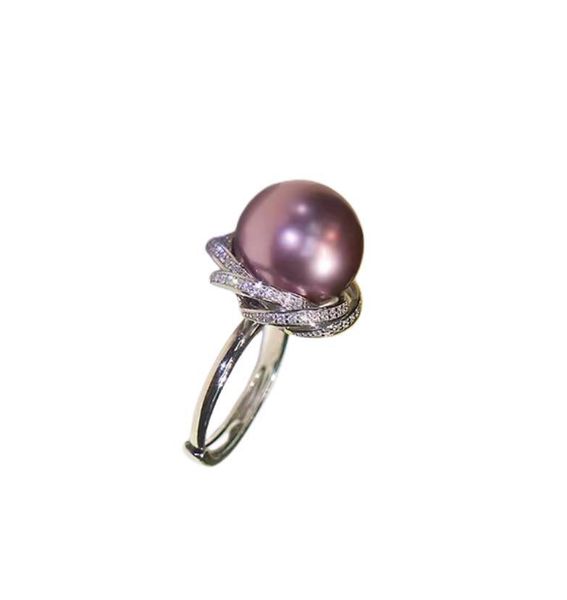freshwater dark purple pearl ring with zircon stones various colors and styles gift for women jewelry fashion has personality round 11mm siz, Silver
freshwater dark purple pearl ring with zircon stones various colors and styles gift for women jewelry fashion has personality round 11mm siz, Silver