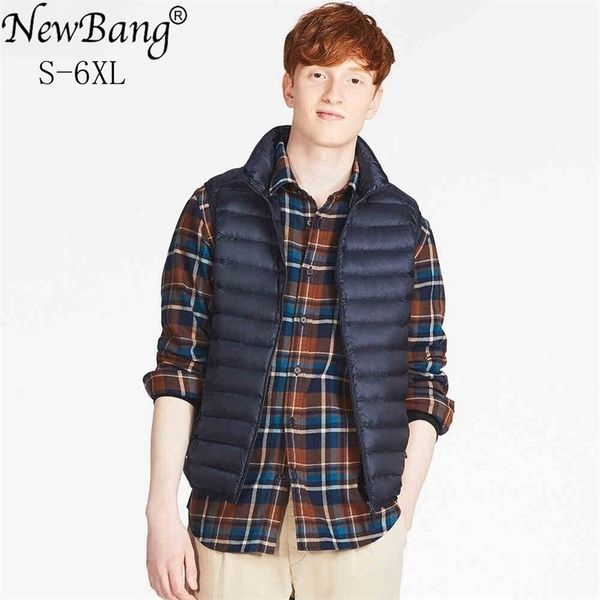men's vests bang 6xl men sleeveless warm ultra light down man winter solid jacket lightweight waterproof 221109, Black;white
men's vests bang 6xl men sleeveless warm ultra light down man winter solid jacket lightweight waterproof 221109, Black;white