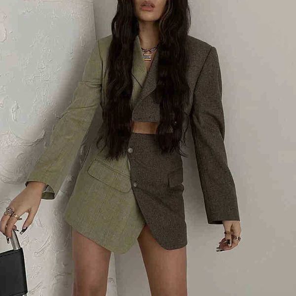 xeasy women two piece set vintage color adjustment office lady single button short blazer female casual slim high waist skirt suit j220813, White;black
xeasy women two piece set vintage color adjustment office lady single button short blazer female casual slim high waist skirt suit j220813, White;black