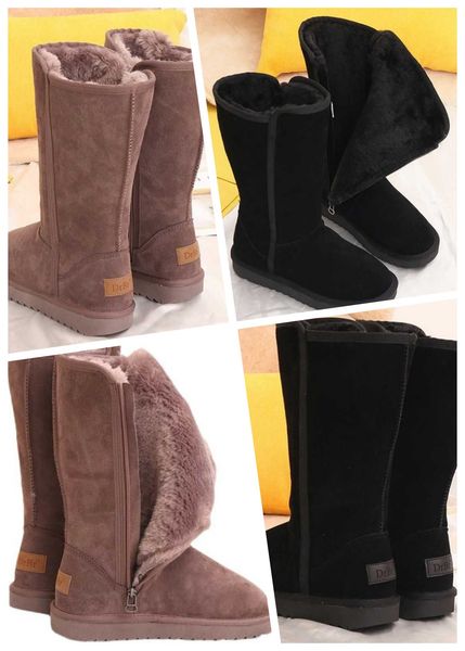 women classic ladies girls winter snow boots 2023 waterproof warm genuine leather fur australia plus velvet knee high winter, Black
women classic ladies girls winter snow boots 2023 waterproof warm genuine leather fur australia plus velvet knee high winter, Black