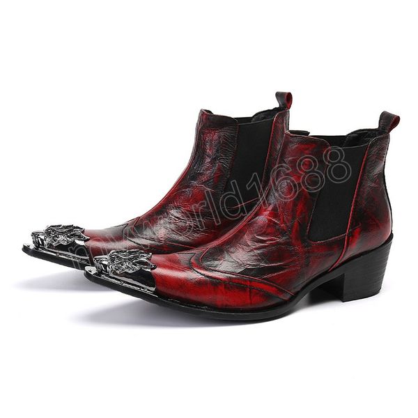 fashion men's boots iron toe leather ankle boots men buckle slip on knight party botas hombre, Black
fashion men's boots iron toe leather ankle boots men buckle slip on knight party botas hombre, Black