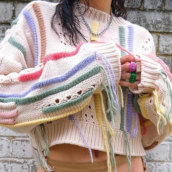 women's sweaters chic fringed women casual sweater tassel autumn winter female cropped hollow out long sleeve ladies pullover 221109, White;black
women's sweaters chic fringed women casual sweater tassel autumn winter female cropped hollow out long sleeve ladies pullover 221109, White;black