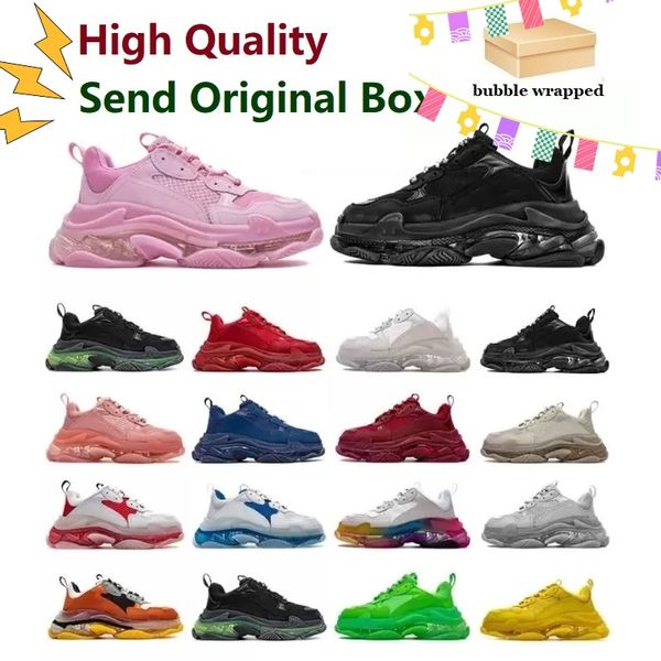 Image of 2022 Designer Casual Shoes Direct Triple-S Dad shoes oversized mens womens Track Triple s Black White Gym Red Grey Platform Lovers 17FW sneakers