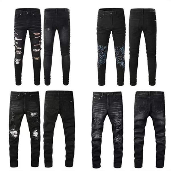 black pants jeans luxurys designers jeans distressed fashion pierre straight men's biker hole stretch denim casual elasticity trousers, Blue
black pants jeans luxurys designers jeans distressed fashion pierre straight men's biker hole stretch denim casual elasticity trousers, Blue