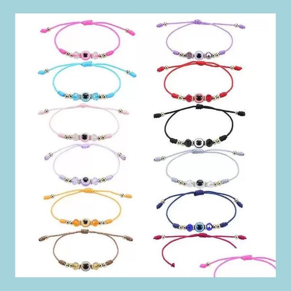 charm bracelets evil blue eye bracelet colorf handmade crystal bead braided rope for women girls friendship jewelry wholesale drop d dh6vb, Golden;silver
charm bracelets evil blue eye bracelet colorf handmade crystal bead braided rope for women girls friendship jewelry wholesale drop d dh6vb, Golden;silver