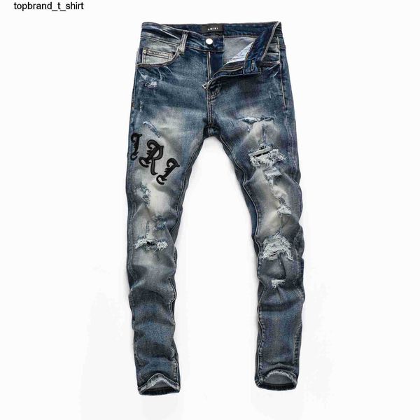 men's jeans designer amirs men's wear hole patch youth slim print locomotive fashion streetwear jeans pants, Blue
men's jeans designer amirs men's wear hole patch youth slim print locomotive fashion streetwear jeans pants, Blue
