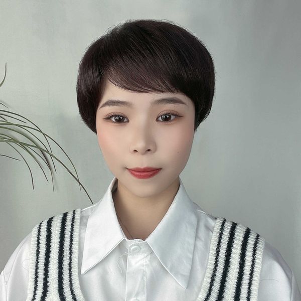 hair lace wigs wig female handsome short straight hair neutral natural high temperature silk mechanism headgear product, Black
hair lace wigs wig female handsome short straight hair neutral natural high temperature silk mechanism headgear product, Black
