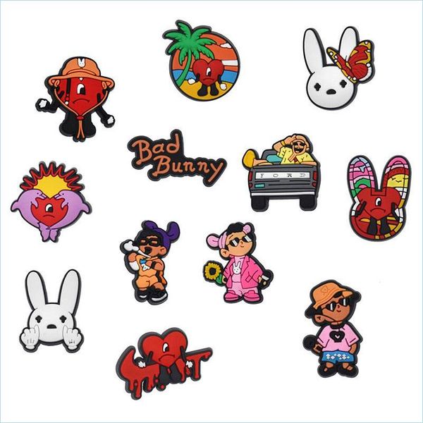 shoe parts accessories 100pcs bad bunny clog charms jibitz shoe charm accessories buckle clog pins jibz fit men sandals kids favor dhfs7, White;pink
shoe parts accessories 100pcs bad bunny clog charms jibitz shoe charm accessories buckle clog pins jibz fit men sandals kids favor dhfs7, White;pink