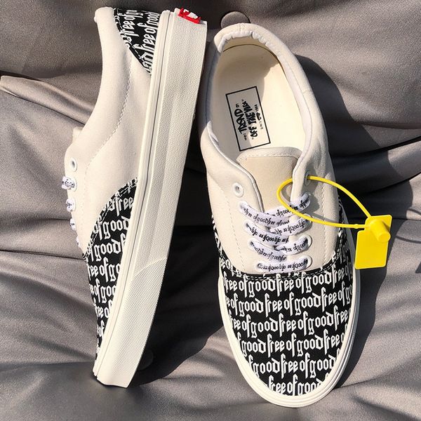 men vulcanize shoes fashion letter canvas shoes comfortable thick sole women casual sneakers round toe lace up skateboarding shoessize 35-48, Black
men vulcanize shoes fashion letter canvas shoes comfortable thick sole women casual sneakers round toe lace up skateboarding shoessize 35-48, Black