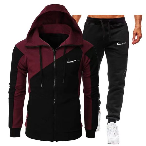 2022 new Cardigan fitness color matching hoodie casual fashion men's long sleeve sports hoodie suit tracksuit, Blue
2022 new Cardigan fitness color matching hoodie casual fashion men's long sleeve sports hoodie suit tracksuit, Blue