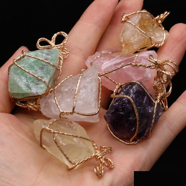 pendant necklaces irregar wire wrapped pendant natural stone healing crystal amethyst stone pendants diy necklace women gift jewelry dhe9t, Silver
pendant necklaces irregar wire wrapped pendant natural stone healing crystal amethyst stone pendants diy necklace women gift jewelry dhe9t, Silver