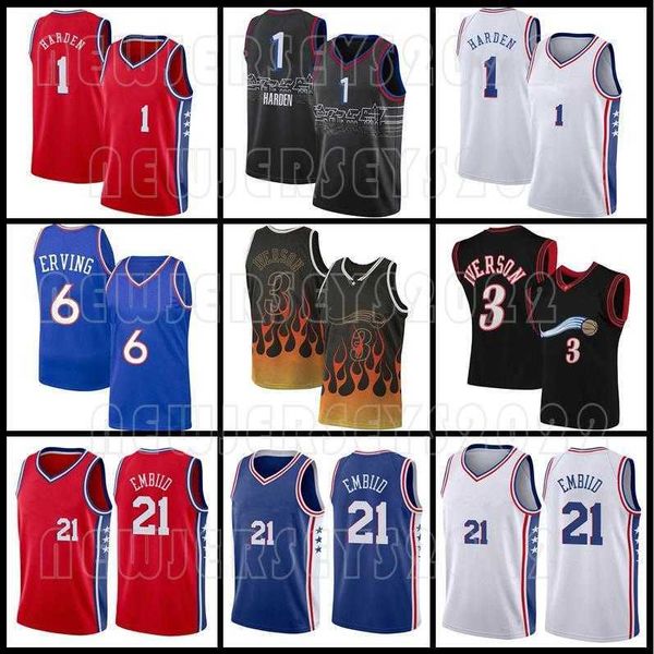 new 1 james harden basketball''nba''jersey retro allen 3 iverson joel 21 embiid julius 6 erving 0 tyrese maxey 76er jers, Black;red
new 1 james harden basketball''nba''jersey retro allen 3 iverson joel 21 embiid julius 6 erving 0 tyrese maxey 76er jers, Black;red