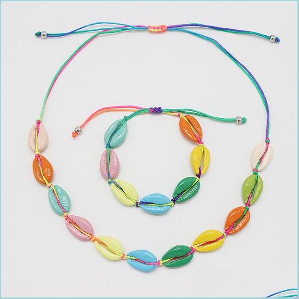 pendant necklaces bohe colorf metal shell necklace bracelet set weave adjustable summer beach hip hop jewelry drop ship delivery nec dh9ko, Silver
pendant necklaces bohe colorf metal shell necklace bracelet set weave adjustable summer beach hip hop jewelry drop ship delivery nec dh9ko, Silver