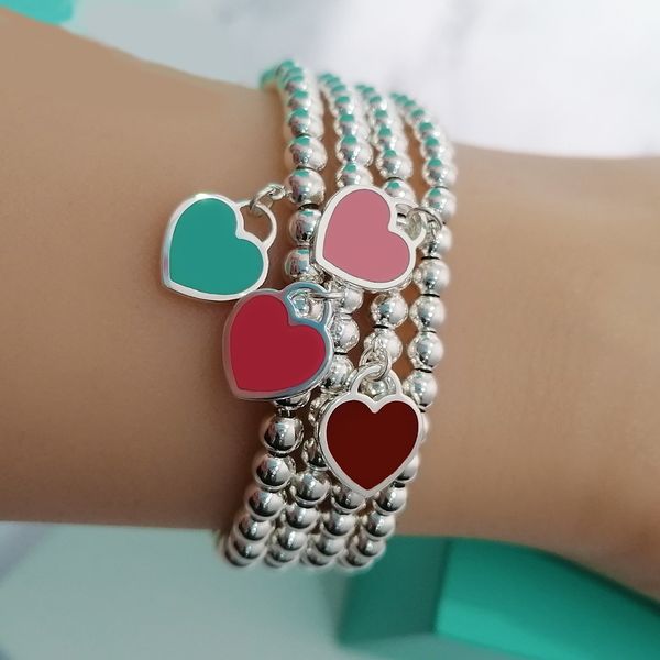 heart tag bracelets brand luxury couple beaded strands chains love pendant balls 4mm bead designer bracelet for women girl blue box charm br, Golden;silver
heart tag bracelets brand luxury couple beaded strands chains love pendant balls 4mm bead designer bracelet for women girl blue box charm br, Golden;silver